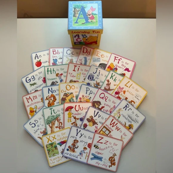 Vintage 2001 Winnie the Pooh Alphabet Learning Cards - Picture 2 of 16